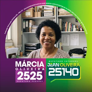 Moldura da campanha Márcia Oliveira e Jean Oliveira.